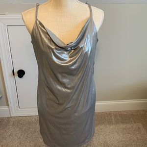 Forever 21 metallic silver slip dress